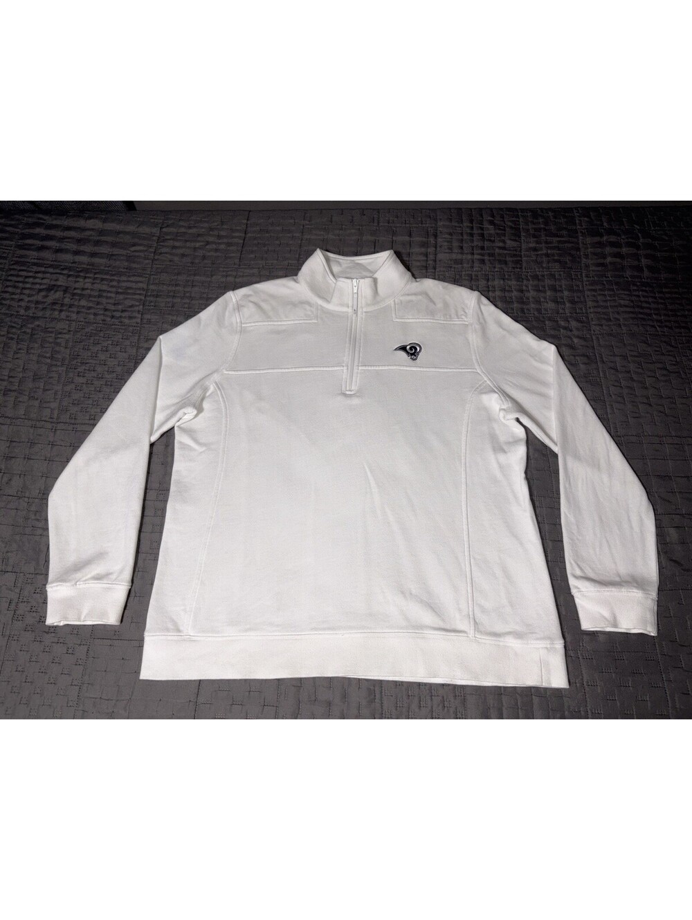 Los Angeles Rams Pullover 1XL White Golf Vineyard Vines 1/4 Zip Long Sleeve